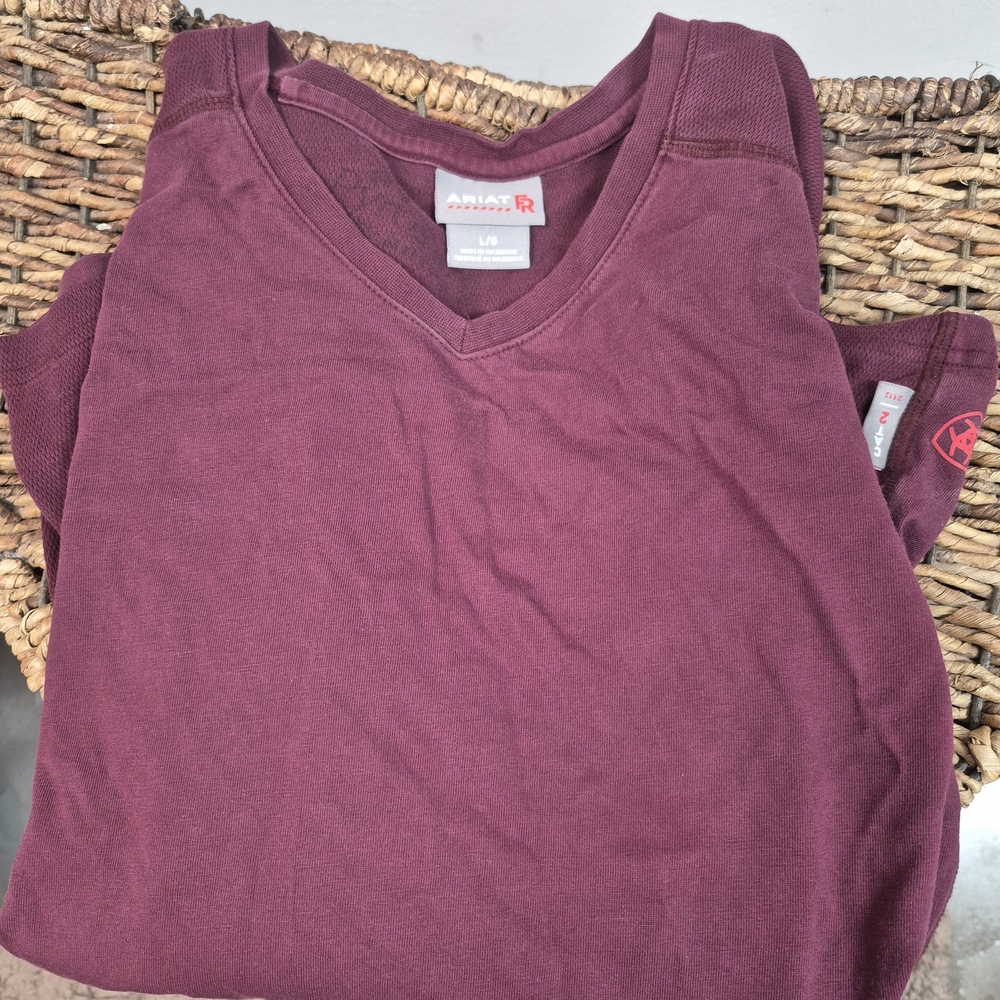 Ariat FR  Maroon V-Neck Shirt
